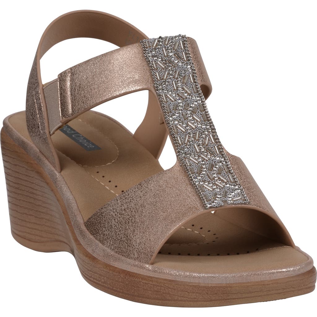 Gc Shoes Elissa Wedge Sandal In Rose Gold