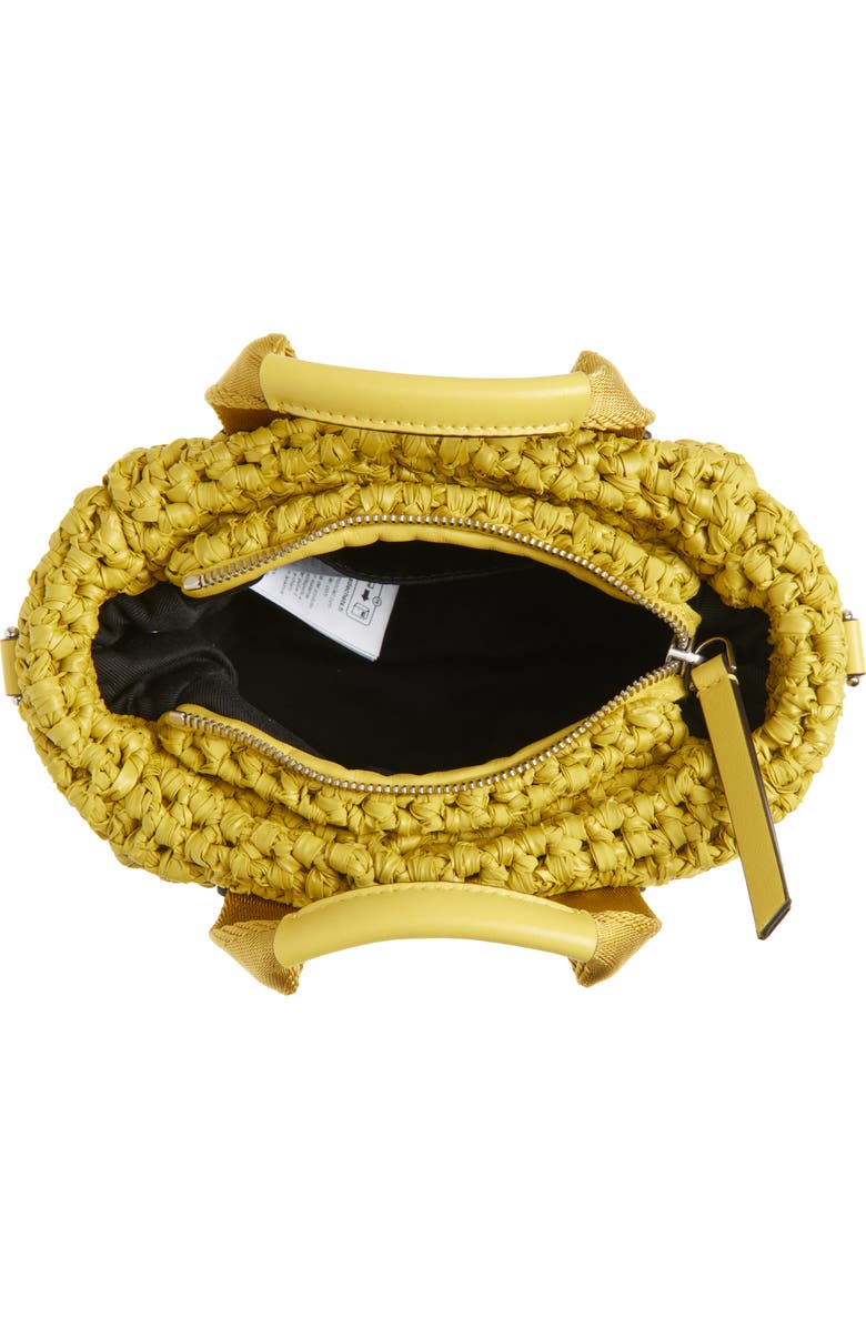 Moncler Micro Caradoc Woven Crossbody Bag, Alternate, color, Yellow Pear