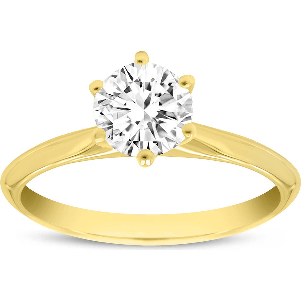 Luvmyjewelry Tesi 14k Yellow Gold Round Shape Lab Grown Diamond Solitaire Ring In 14k Yellow Gold