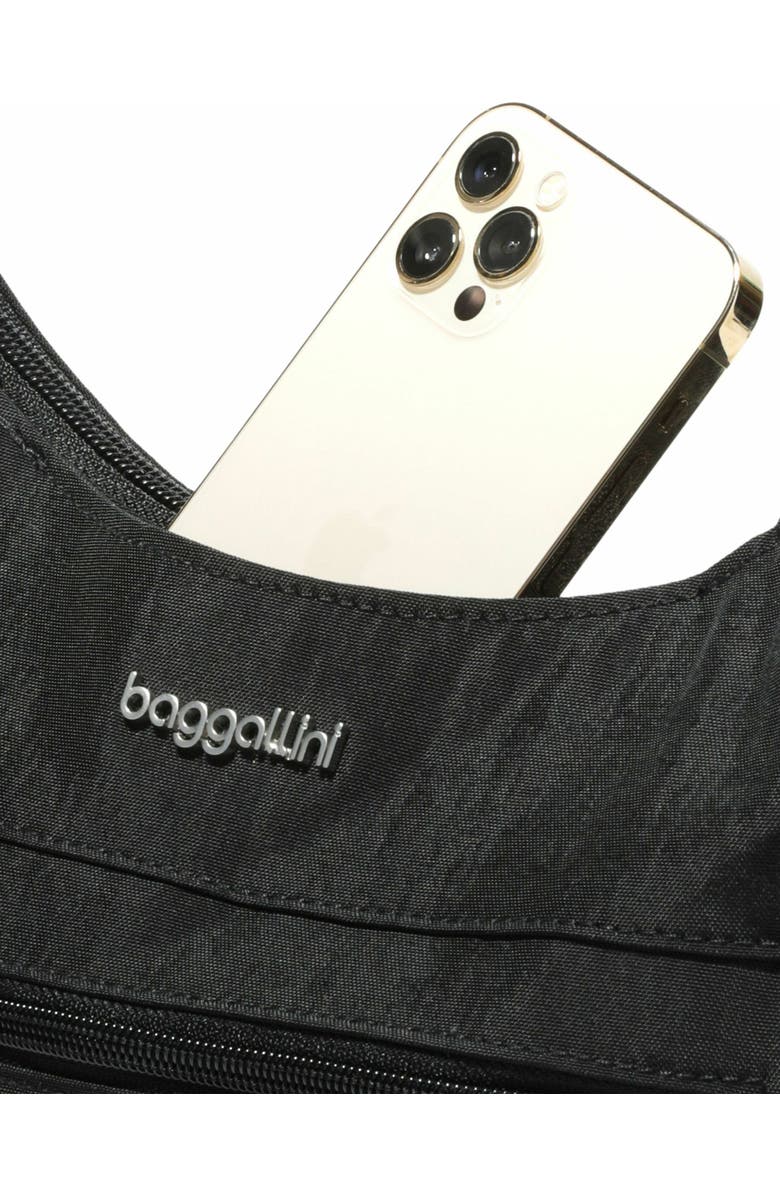 BAGGALLINI Modern Pocket Half Moon Shoulder Bag, Alternate, color, Black