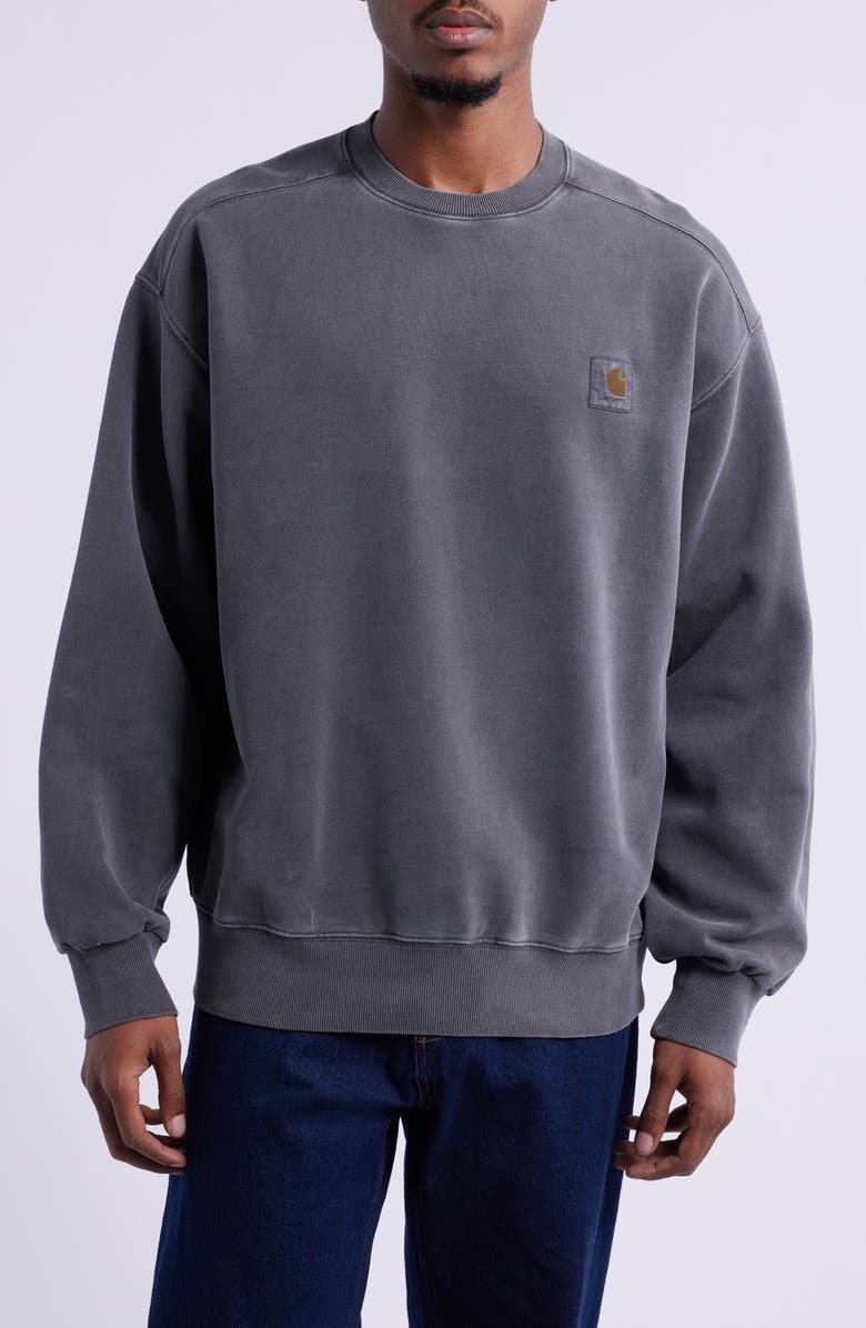 Carhartt Work In Progress Vista Oversize Cotton French Terry Crewneck Sweatshirt, Main, color, 