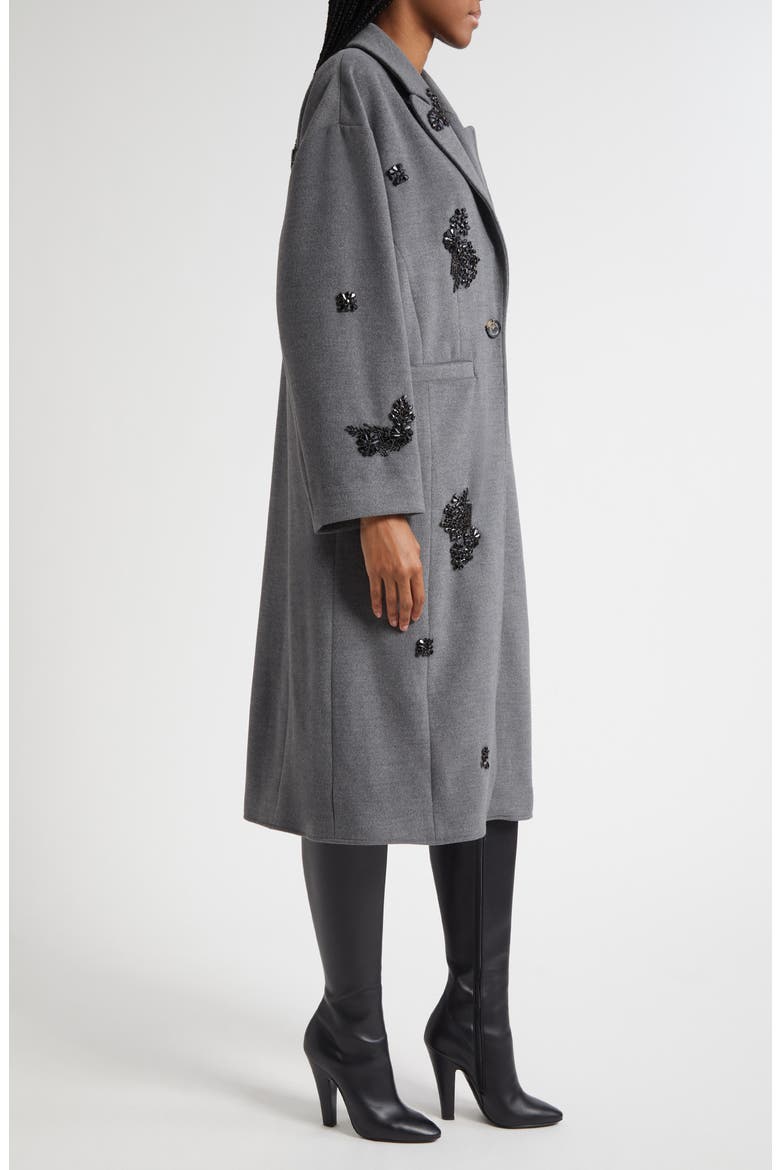Crystal Ivy Gravis Embellished Coat, Alternate, color, HEATHER GREY/BLACK