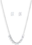 Nadri Emerald Cut Pendant Necklace & Stud Earrings Set
