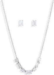Nadri Emerald Cut Pendant Necklace & Stud Earrings Set