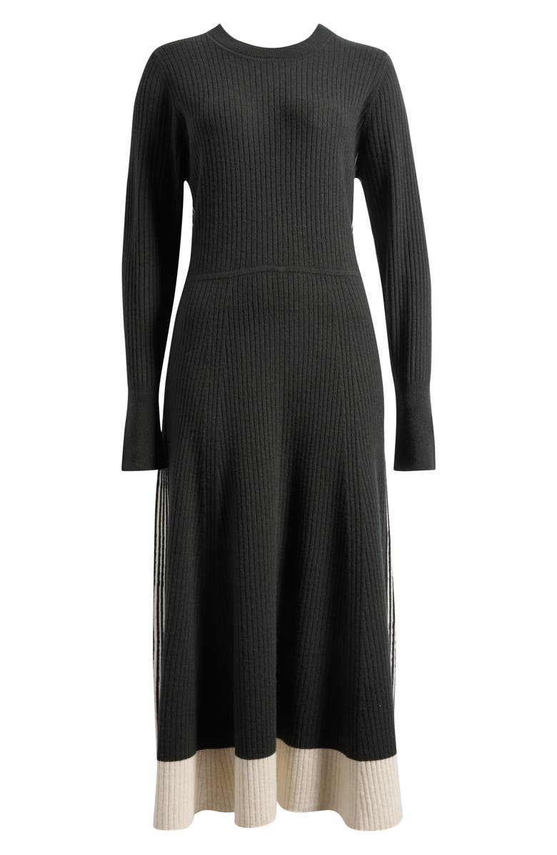 Reiss Aria Long Sleeve Rib Maxi Dress, Main, color, Khaki Green