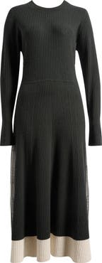 Reiss Aria Long Sleeve Rib Maxi Dress