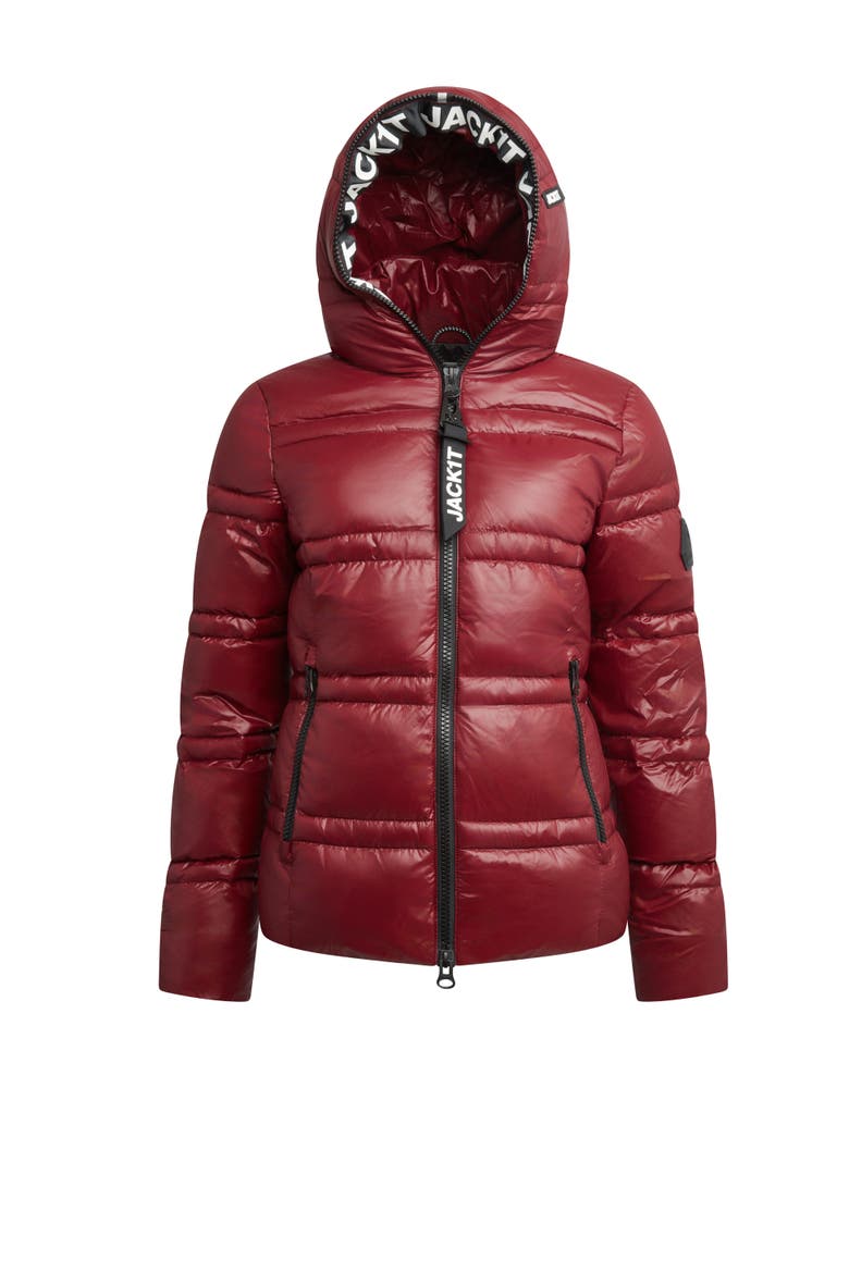 R4D Tramline Racer Hooded Puffer Jacket, Alternate, color, DARK CRANBERRY/BLACK