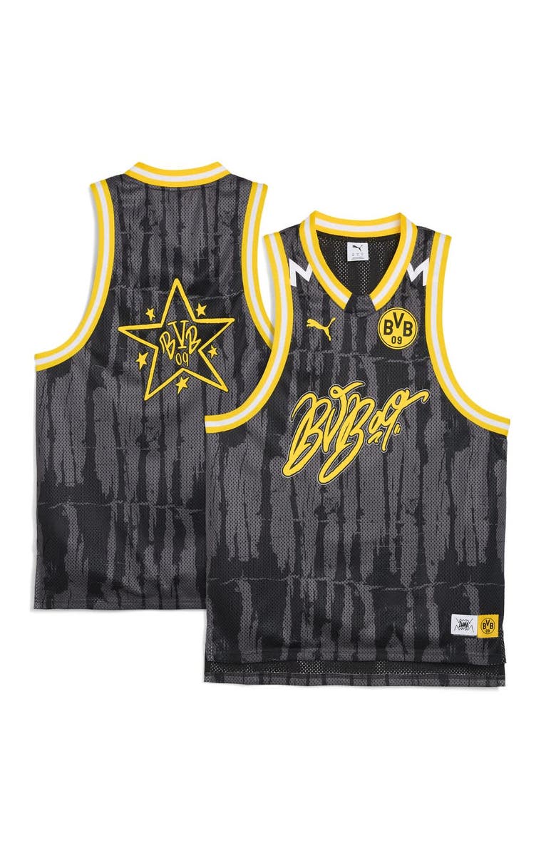 PUMA Men's Puma Black Borussia Dortmund 2025 FIFA Club World Cup dryCELL Basketball Jersey, Main, color, Black