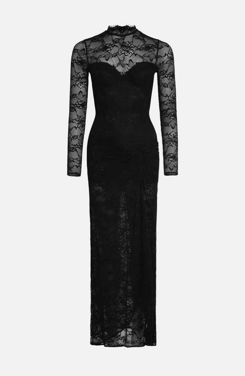 OW Collection ADELLE Maxi Dress, Alternate, color, Black Lace