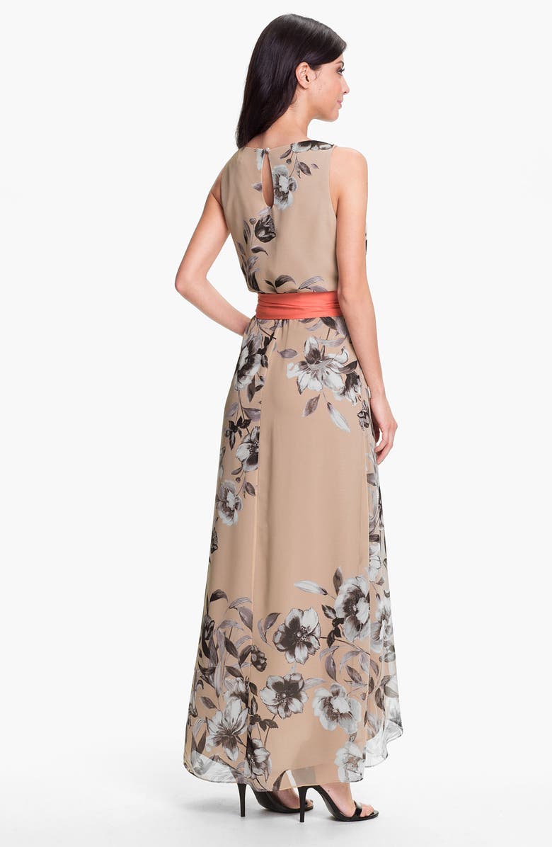 Eliza J Print High/Low Chiffon Maxi Dress, Alternate, color, 