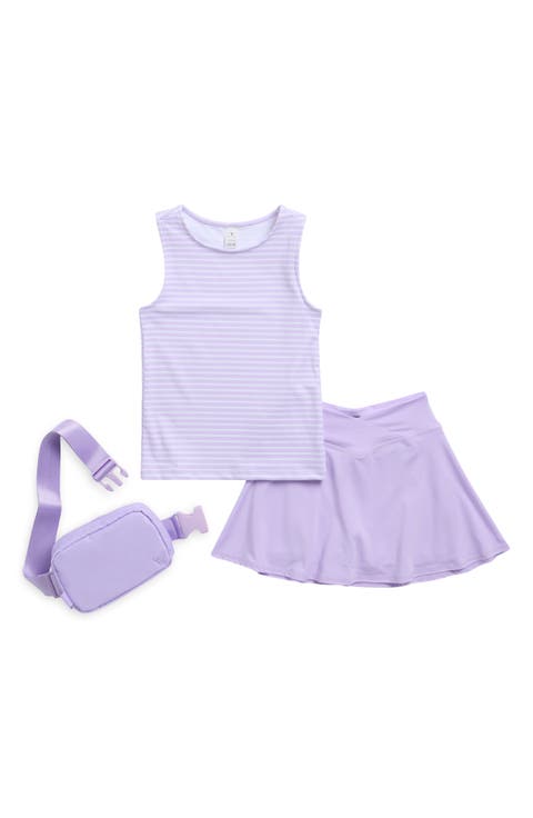 Kids' Lux Nicki Fitted Tank, Skirt & Belt Bag Set (Big Kid)