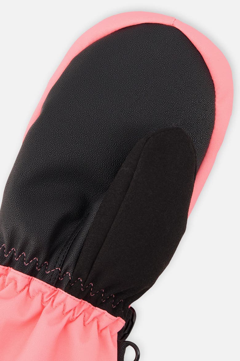 Teknik Zip Pocket Rubberized Palm Winter Mittens, Alternate, color, Neon Coral