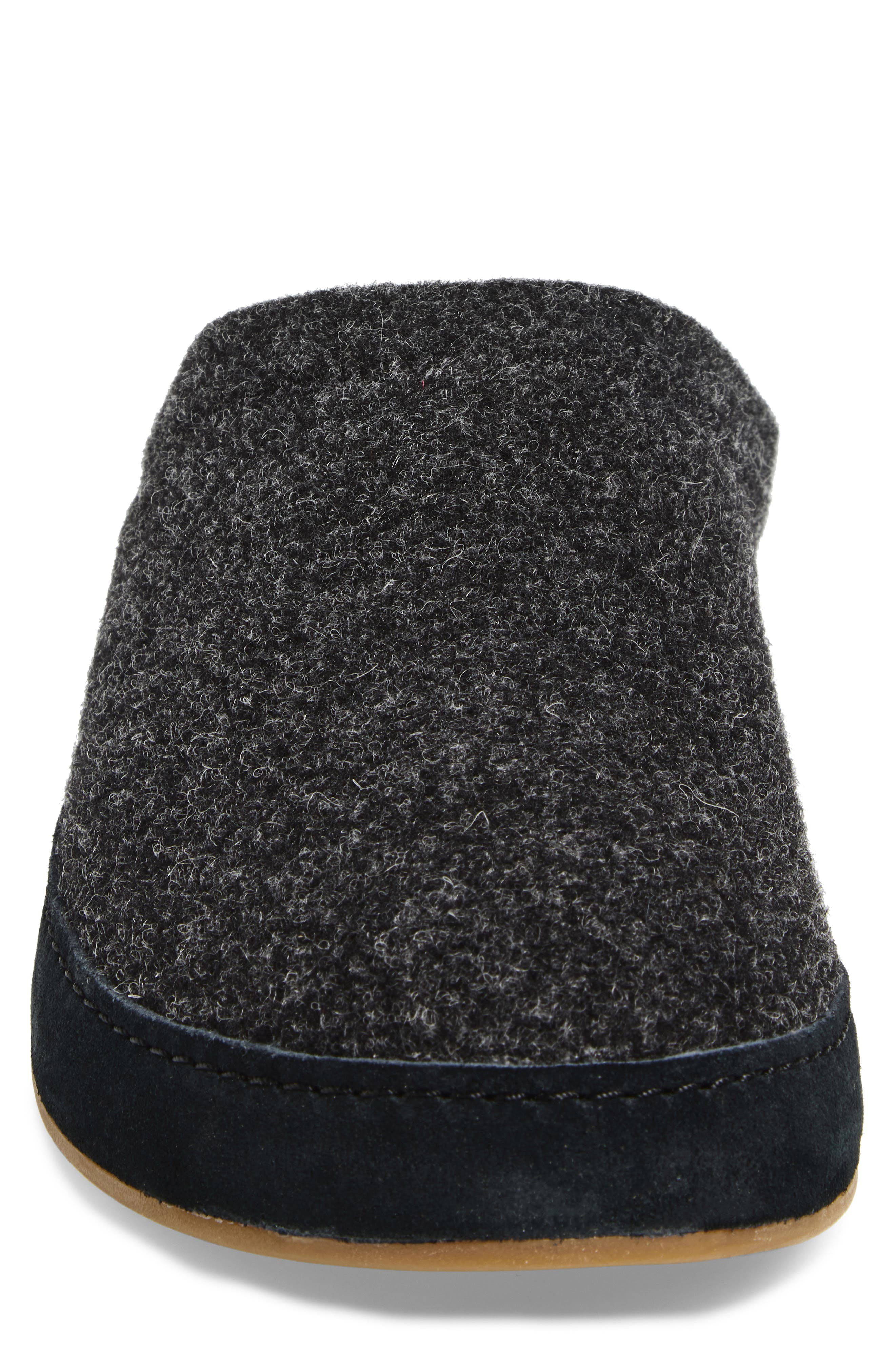OluKai Hāmani Hulu Genuine Shearling Lined Mule Slipper, Alternate, color, Dark Shadow