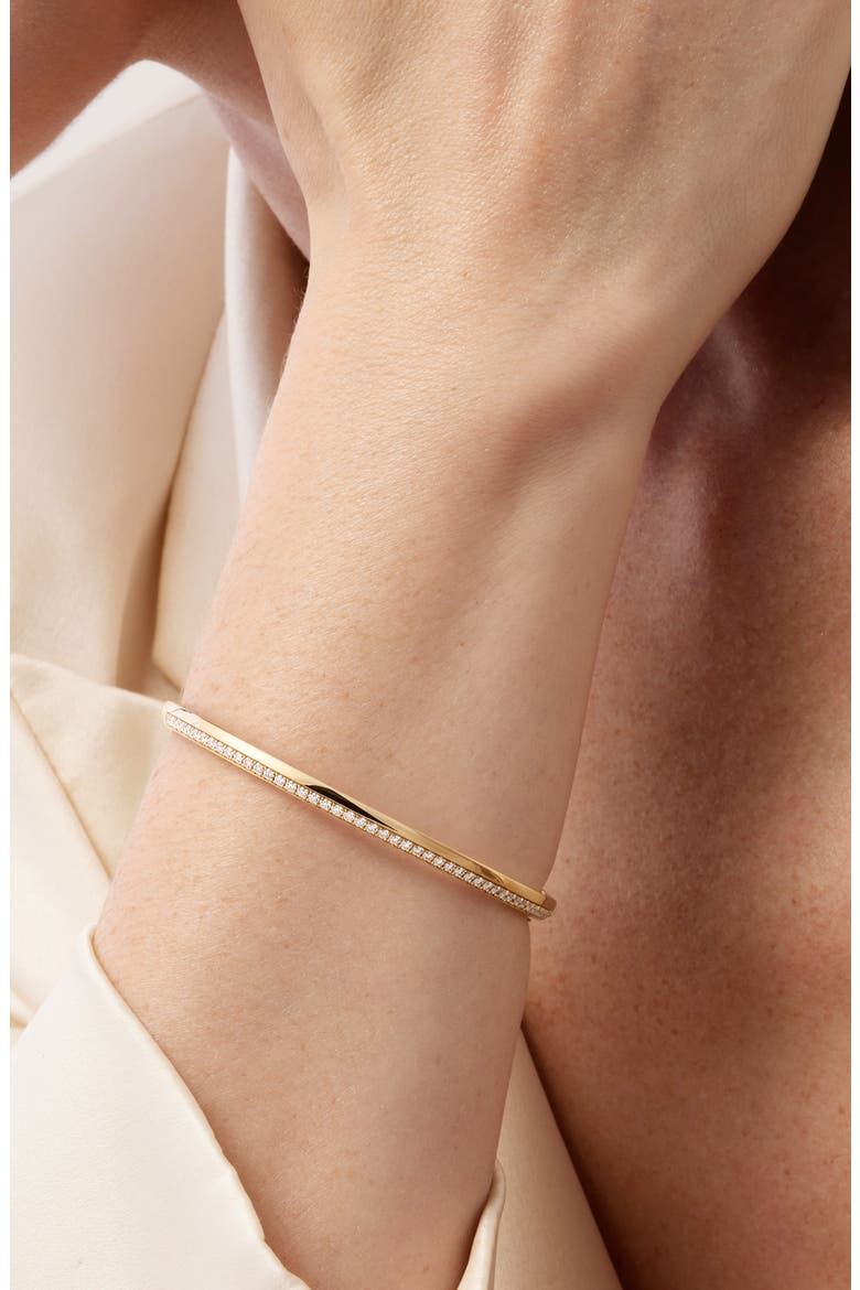 Barre Pavé Diamond Bangle, Alternate, color, YELLOW GOLD/ DIAMOND