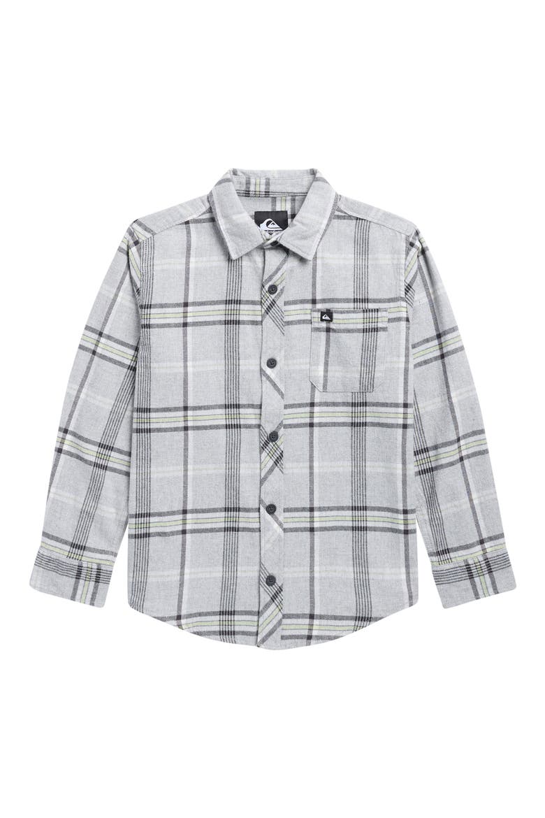 Kids' Brooks Plaid Button-Up Flannel Shirt, Main, color, GREY HEATHER