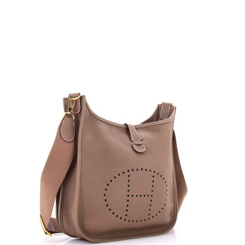 Pre-owned Hermes Hermes Evelyne Bag Gen Iii Clemence Pm In Brown