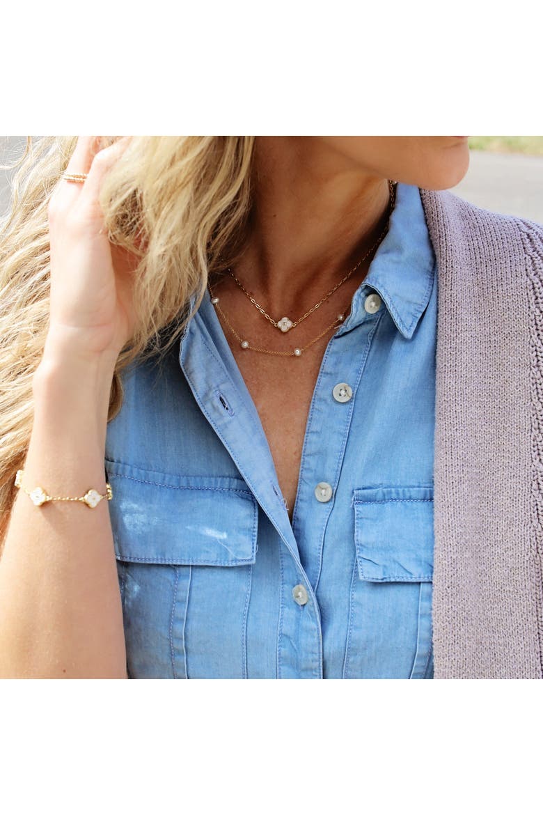Lo Freshwater Pearl & Gold Chain Necklace, Alternate, color, Gold