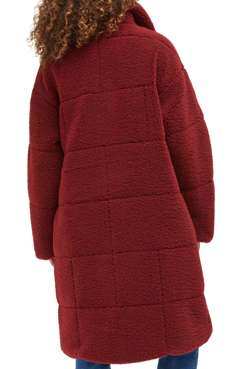 Levi's Quilted Fleece Long Teddy Coat, Alternate, color, Cabernet