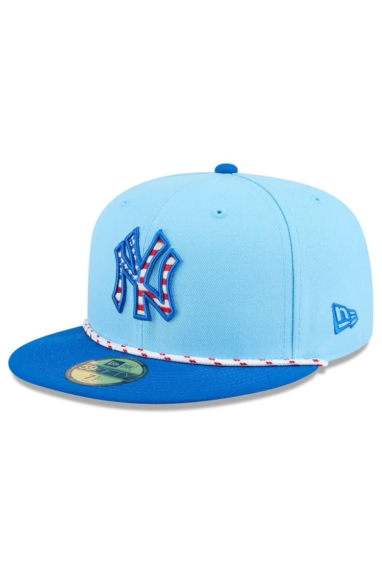 Men's New Era Light Blue/Blue New York Yankees 2025 Fourth of July 59FIFTY Fitted Hat, Alternate, color, Light Blue