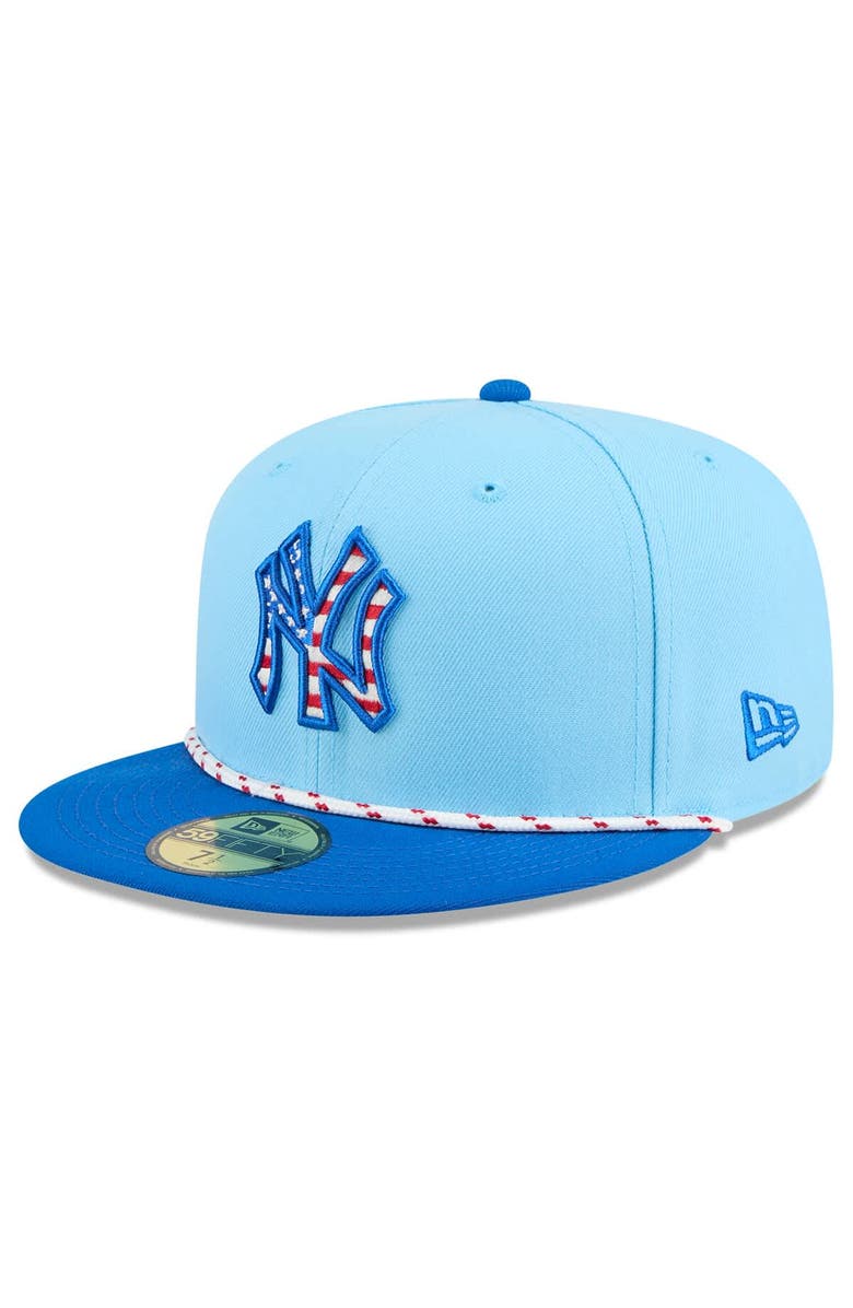 New Era Men's New Era Light Blue/Blue New York Yankees 2025 Fourth of July 59FIFTY Fitted Hat, Alternate, color, Light Blue