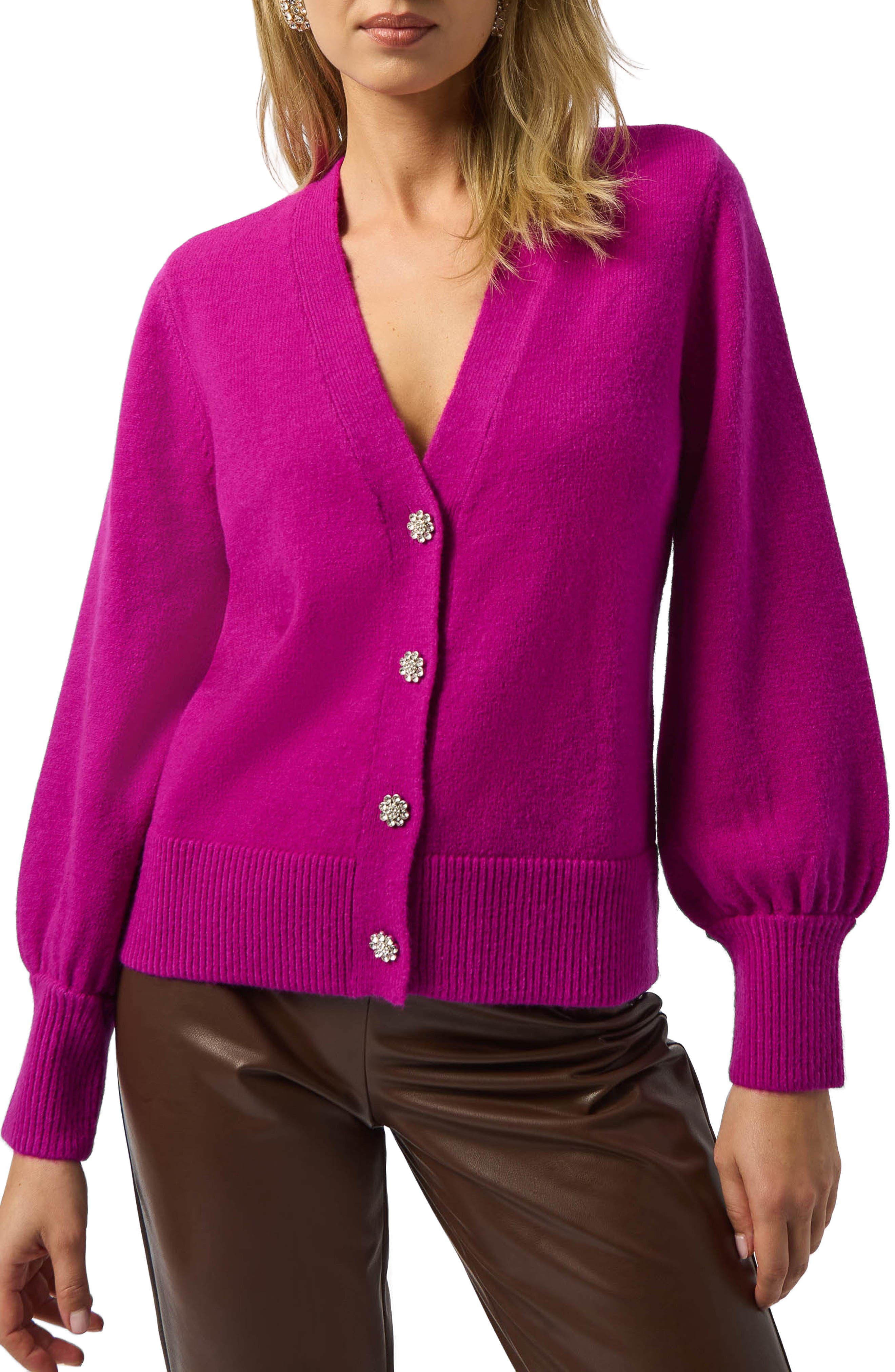 Rhinestone Button Cardigan