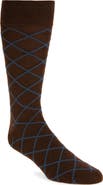 Nordstrom Diamond Pattern Wool Blend Dress Socks