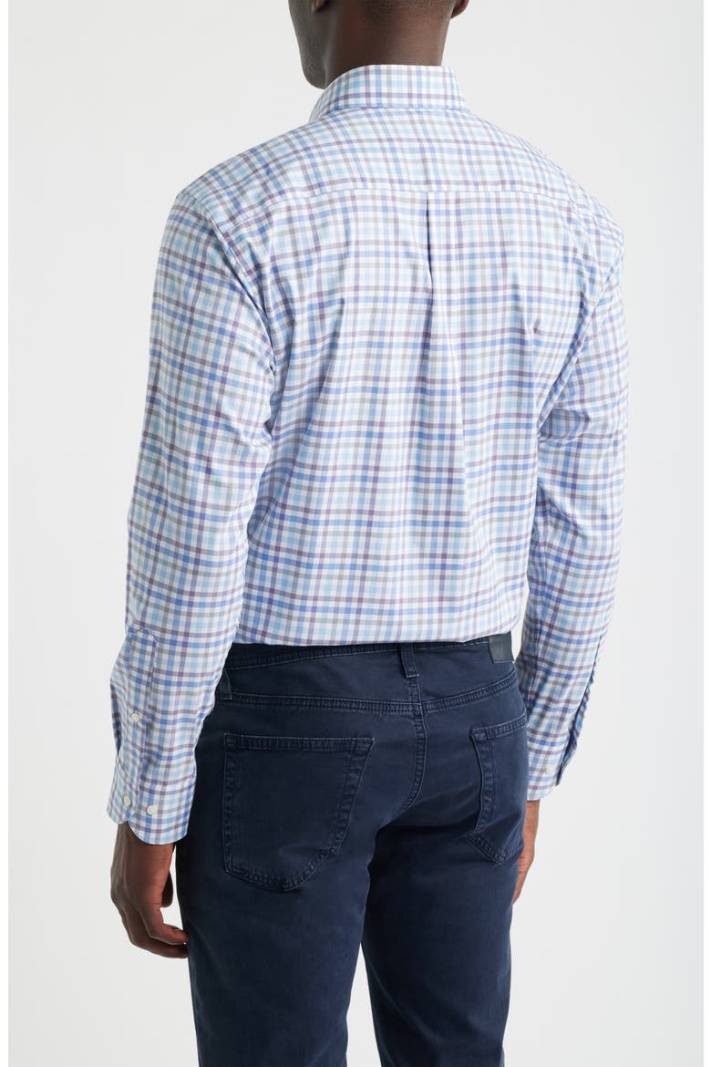 Felix Gingham Check Performance Twill Button-Down Shirt, Alternate, color, BLUE FREESIA