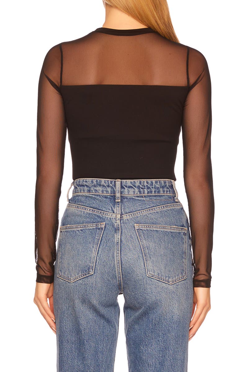 Susana Monaco Sheer Mesh Long Sleeve Top, Alternate, color, 