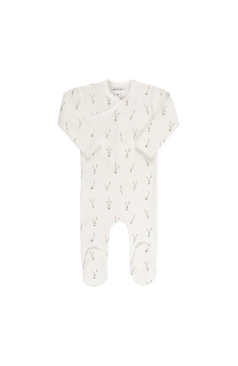 Ely's & Co. Baby Cotton Ribbed Zipper Footie, Main, color, Lilac