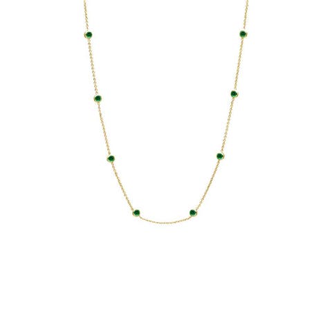 Emerald Green Diamond By The Yard Necklace