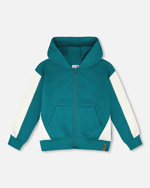 Hooded Long Sleeve French Terry Cardigan (Toddler, Little Kid & Big Kid)