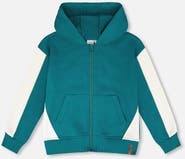 Deux par Deux Hooded Long Sleeve French Terry Cardigan