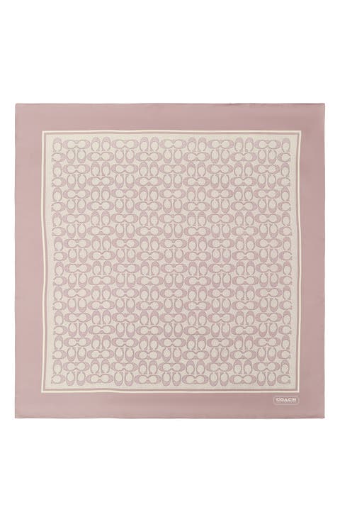 Textured Signature Logo Square Silk Scarf