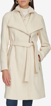Calvin Klein Angled Zip Twill Coat