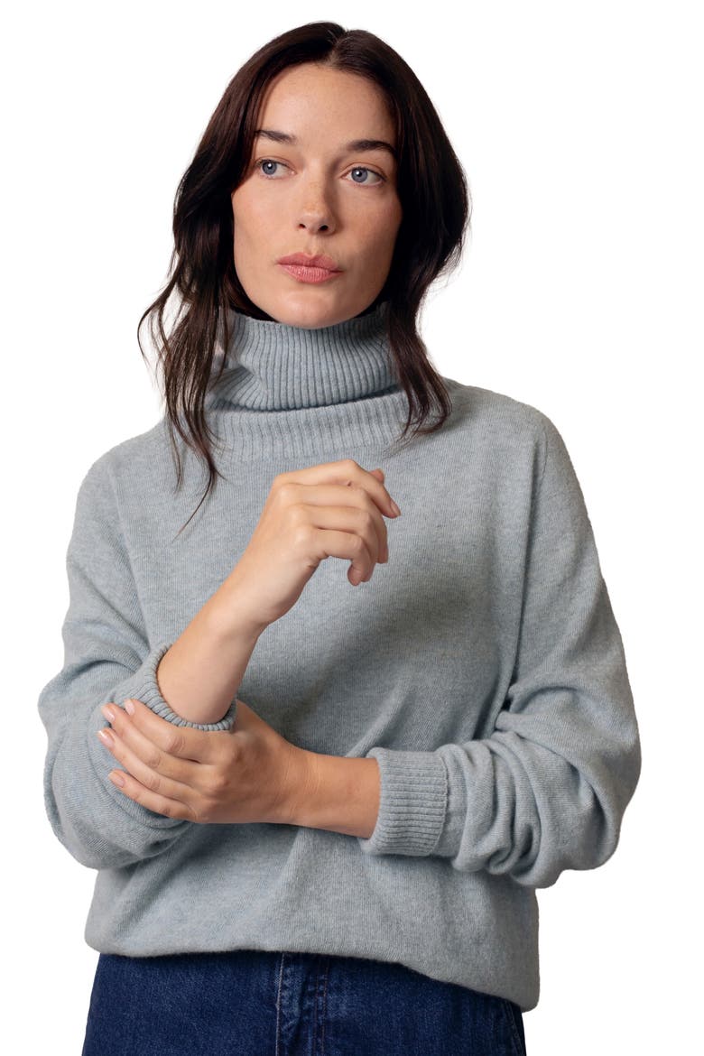 Geelong Slouch Turtle Neck Sweater, Main, color, Skylight