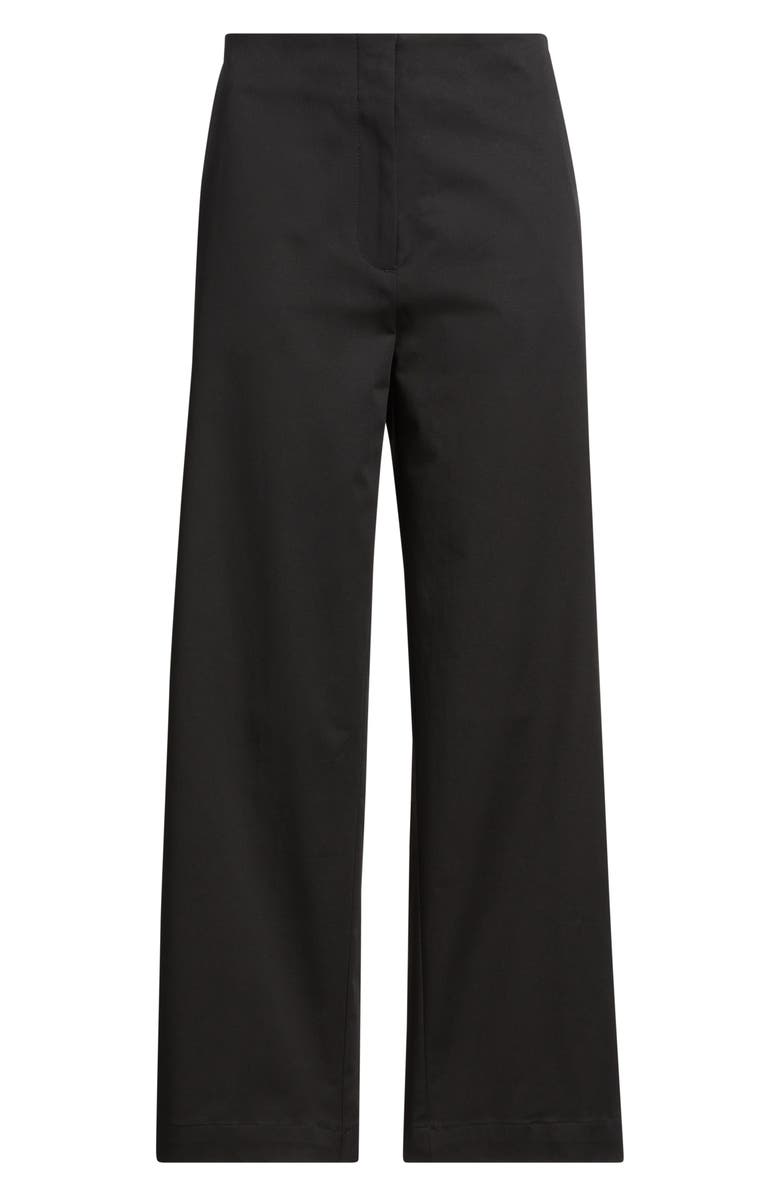 Nordstrom High Waist Stretch Cotton Wide Leg Pants, Main, color, Black