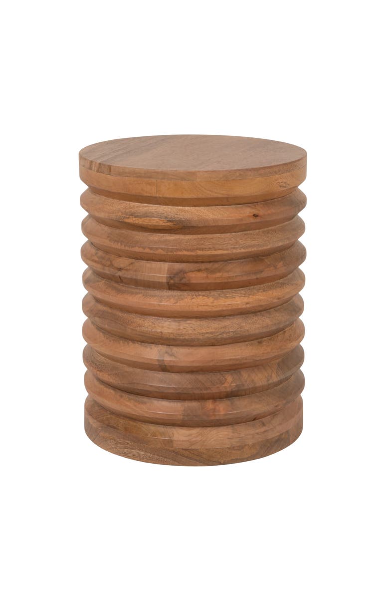 Olive Grove Round Ribbed Side Table, Main, color, Brown