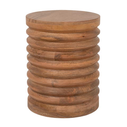 Round Ribbed Side Table