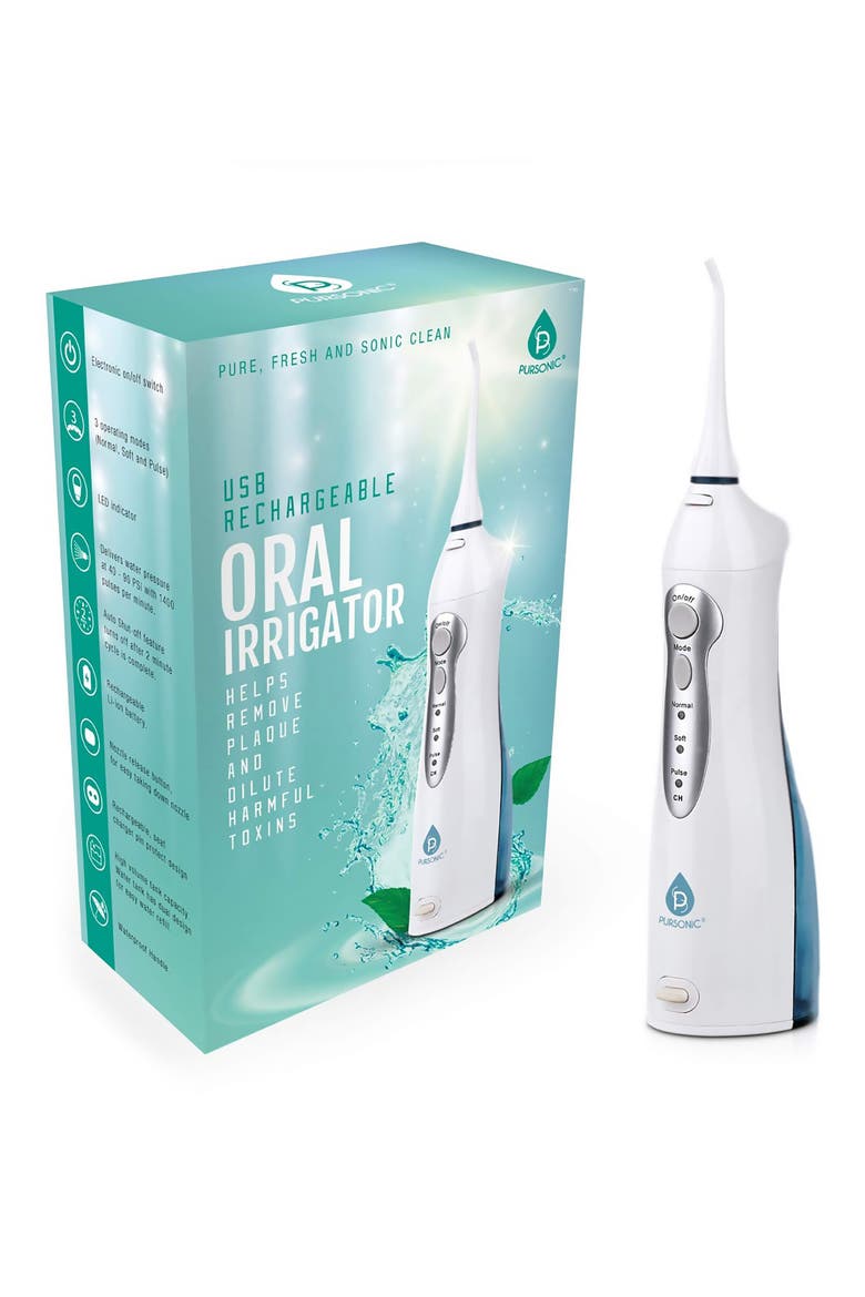 Rechargeable Oral Irrigator, Main, color, WHITE