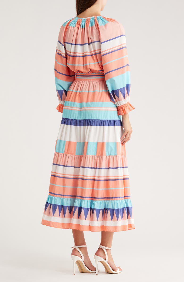 AREA STARS Stripe Resort Cotton Dress, Alternate, color, Coral Multi