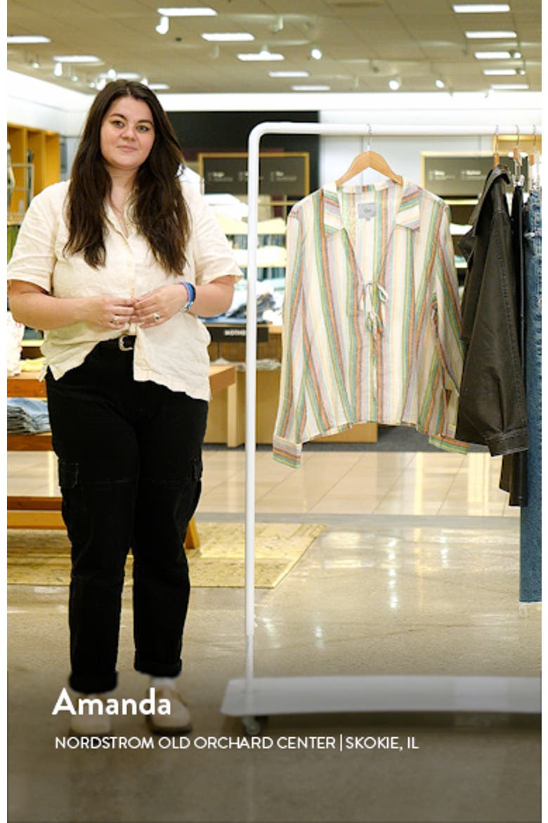 Elm Stripe Tie Front Linen Blend Top video