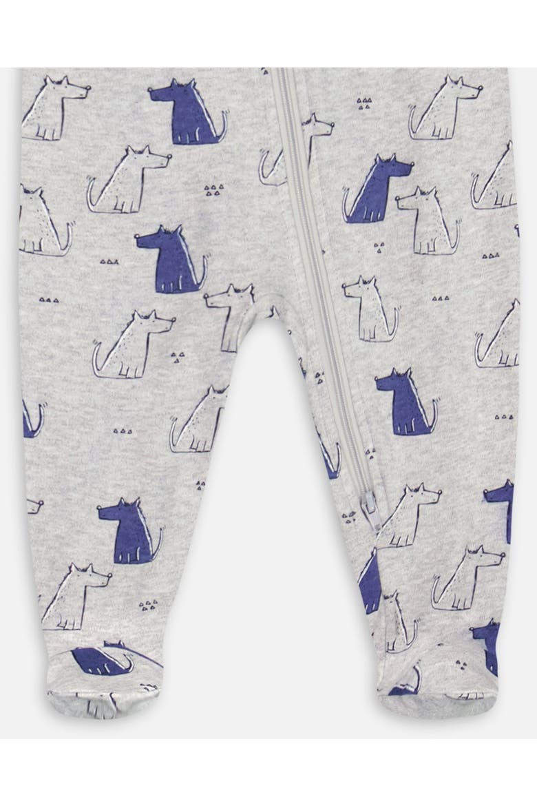 Baby Boy's Organic Cotton One Piece Pajama Grey Mix Printed Dogs, Alternate, color, Grey Mix Printed Dogs