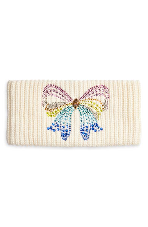 Crystal Bow Knit Headband