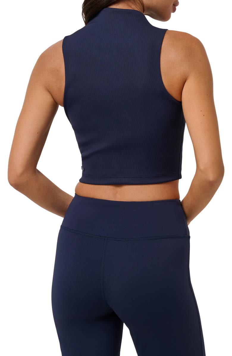 TravisMathew Limitless Mock Neck Crop Tank, Alternate, color, Navy Blazer