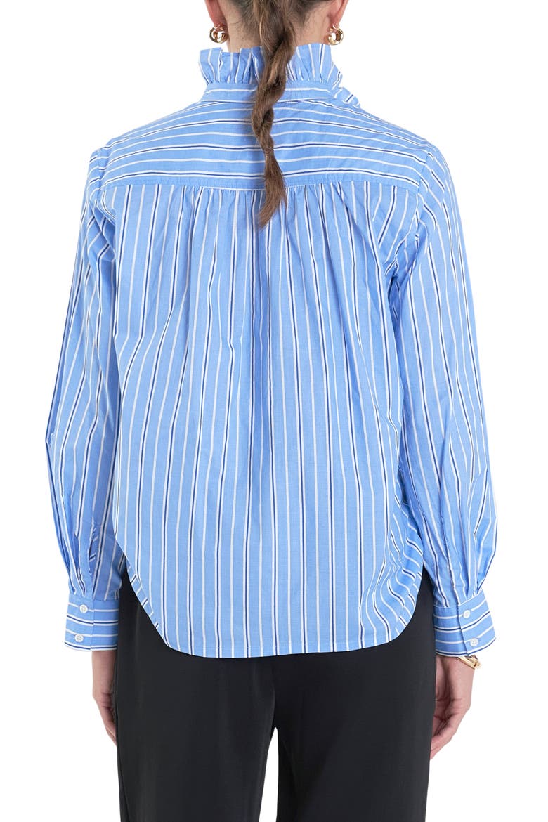 Stripe Ruffle Shirt, Alternate, color, BLUE/ WHITE