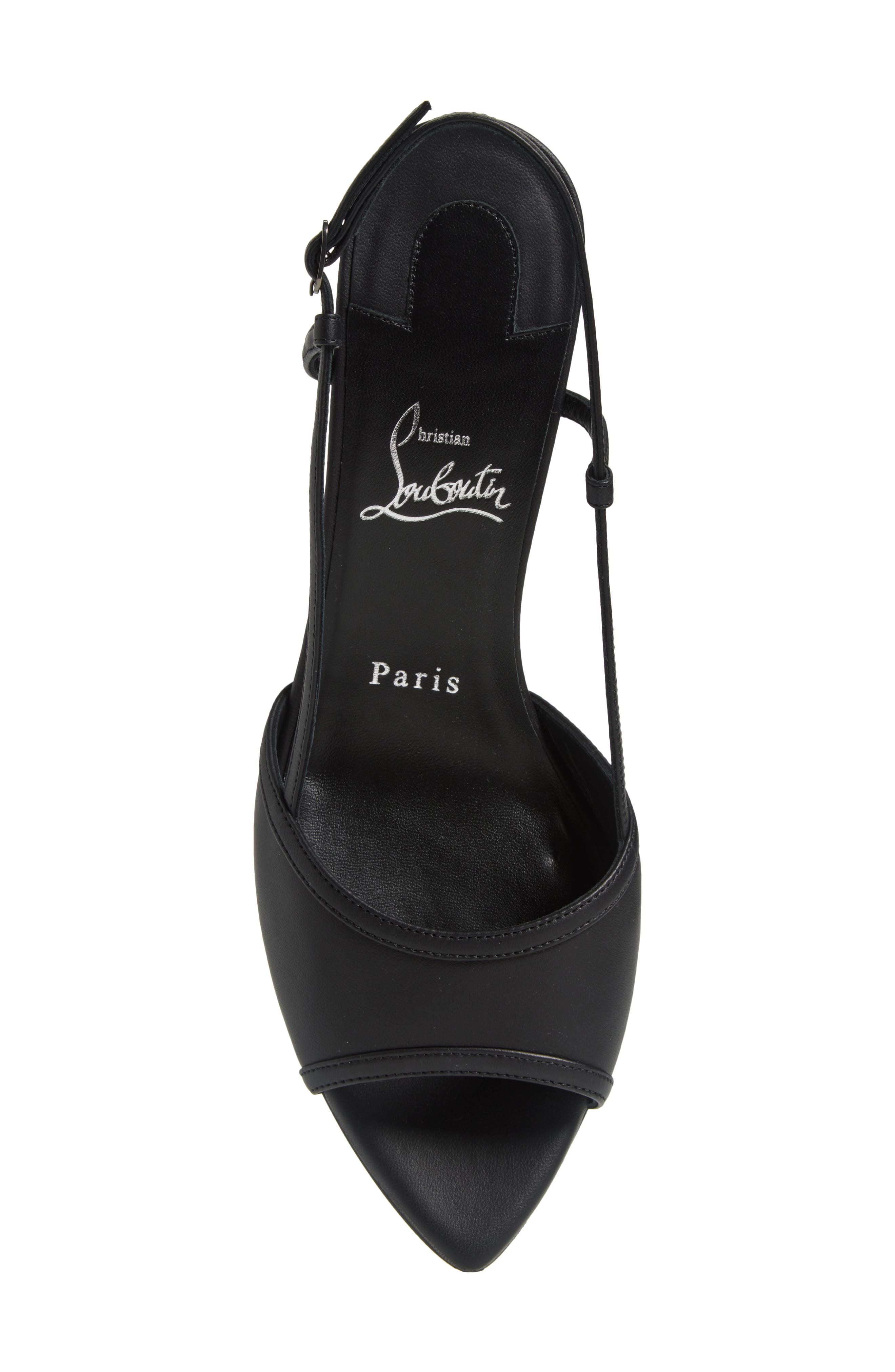Christian Louboutin Miss Z Open Toe Slingback Sandal, Alternate, color, Black