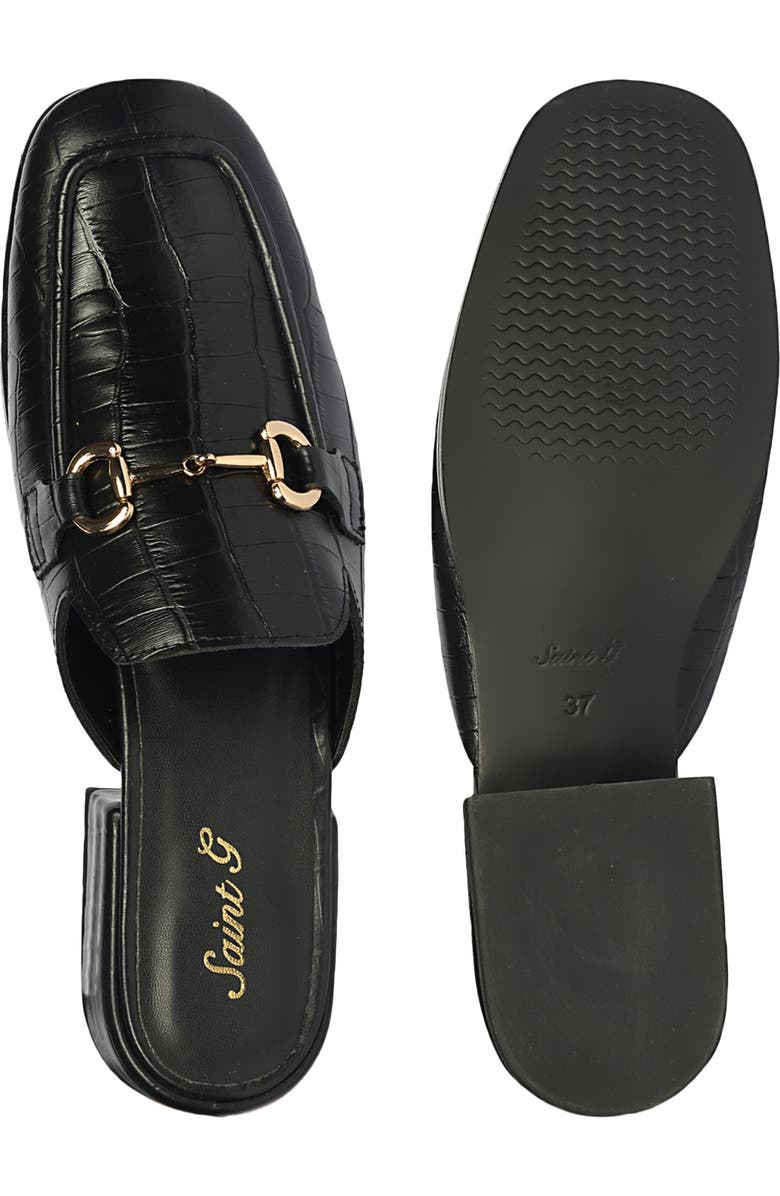 SAINT G Savannah Croc Embossed Mule, Alternate, color, Black