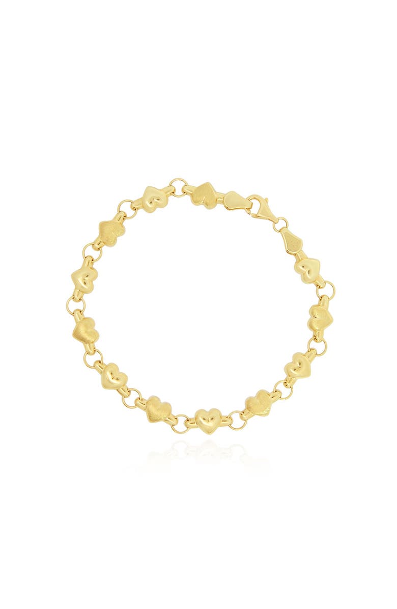 The Lovery Fine Jewelry Gold Heart Round Link Bracelet, Main, color, Yellow Gold