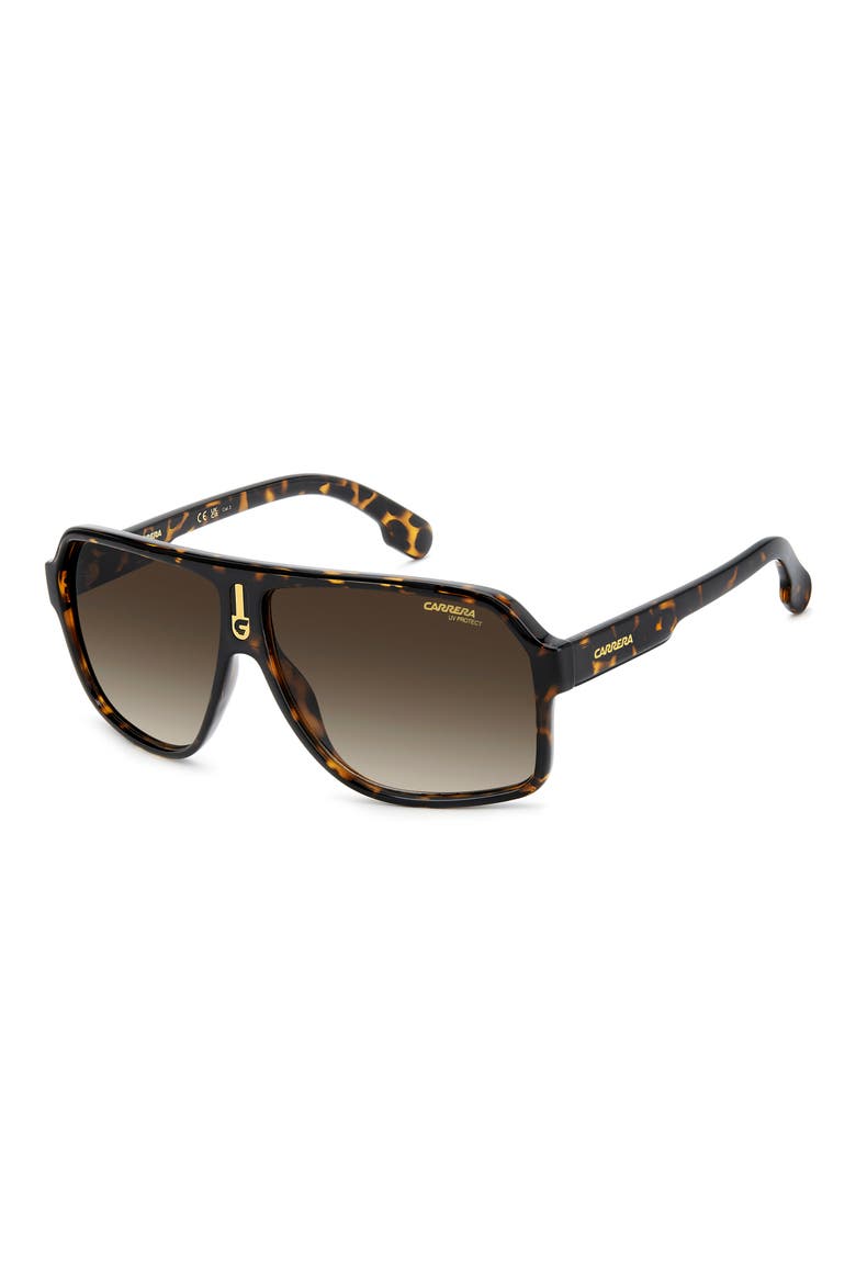 62mm Oversize Gradient Rectangular Sunglasses, Alternate, color, HAVANA/ BROWN SF