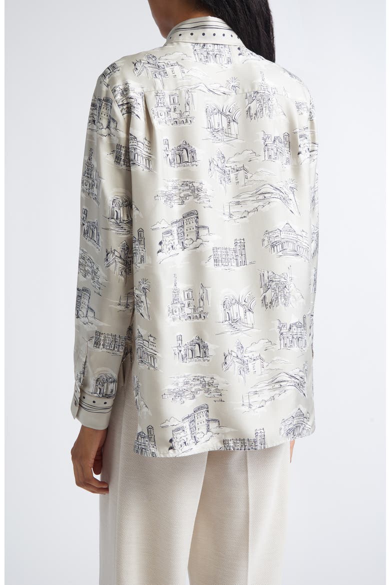 Fado Silk Button-Up Shirt, Alternate, color, SAND